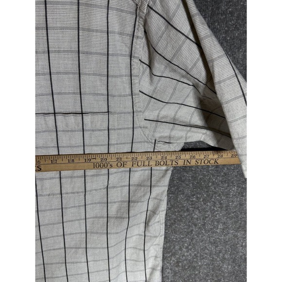 Vintage Murano Plaid Button Up Short Sleeve Shirt Mens Size XL Gray Chest Pocket - Picture 5 of 6